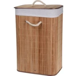Wäschekorb Aus Bambus, Mit Deckel