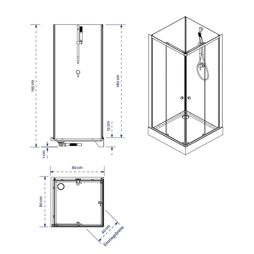 Eckdusche Marwell Black Reed - Image 5