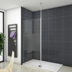 Milchglas Streifen Duschwand Walk-In