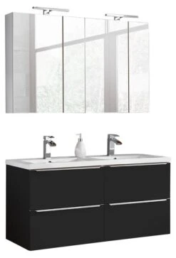 Badmöbel Set In Anthrazit, Doppelbecken