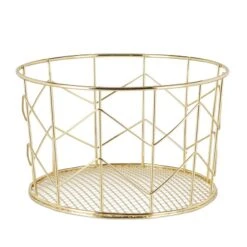 1 X Metall Drahtkorb Rund Kupfer