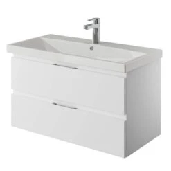 Bad Waschtisch In Weiß Grifflos 90cm