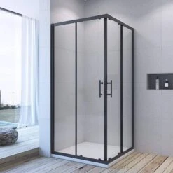 Duschkabine Eckeinstieg Schwarz BOURGES